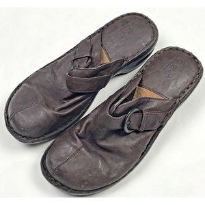 BOC Born Concept Mules Womens Size 5 Brown Slip On Shoes Clogs Buckle Dorthea